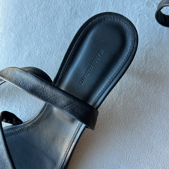 New (NWOB) ISABEL MARANT Black Leather Ankle Strap Sandals Size 40 EU / 10 US - Picture 5 of 8